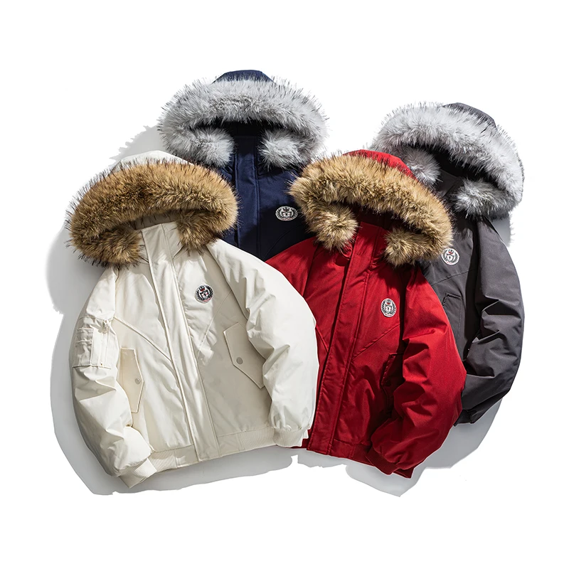 

Men Women Winter Fashion Loose Casual Padded Cotton Hooded Parkas Cargo Jacket Couple Warm Thick Coat Teenager Outerwear