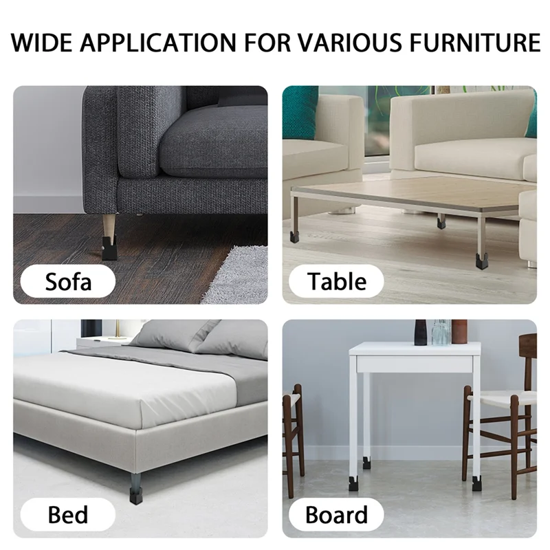 4Pcs Adjustable Furniture Risers Heavy Duty Screw Clamp Elevators For Table, Bed