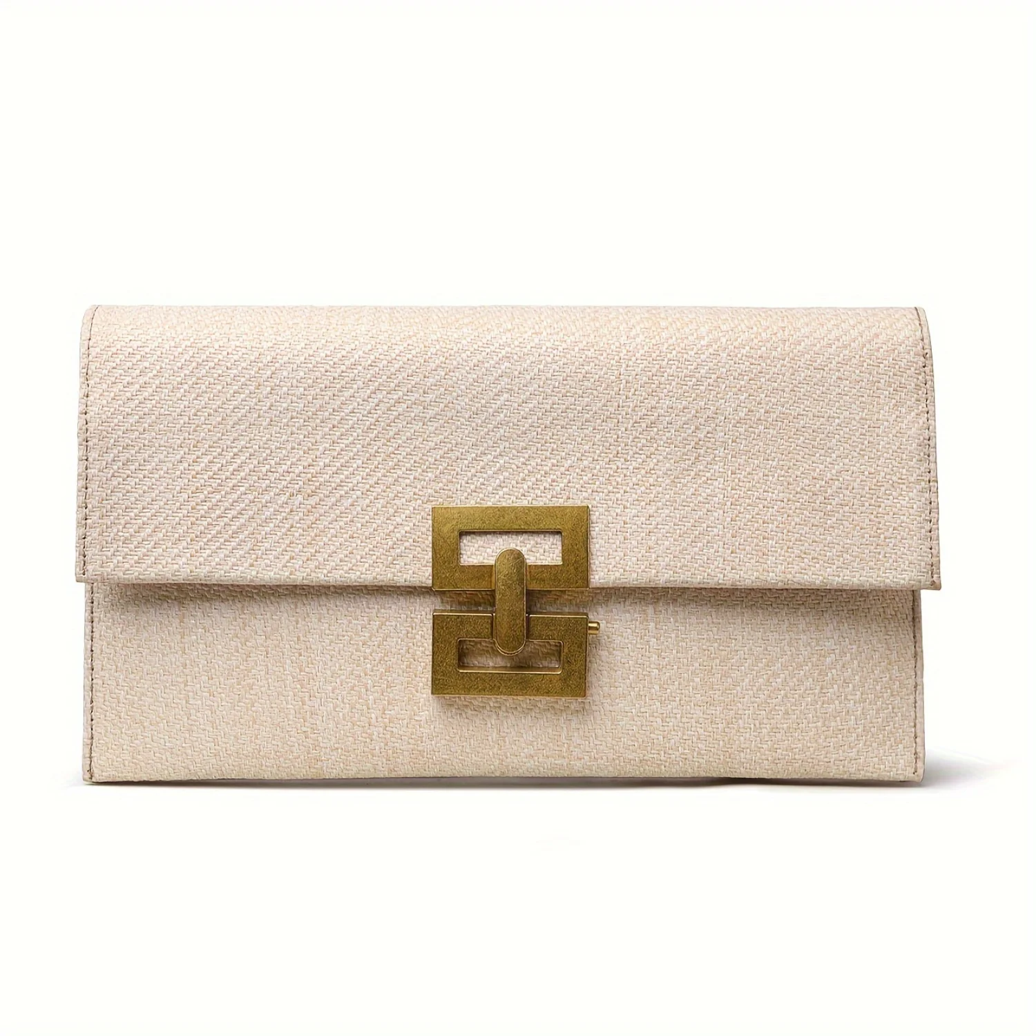 Geometric Buckle Faux Leather Clutch: Evening & Daily Handbag