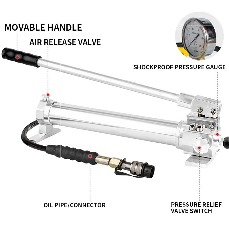 Aluminum Alloy Hydraulic Hand Pump CP-700 High Pressure For Hydraulic Tool Crimping Tool With gauge