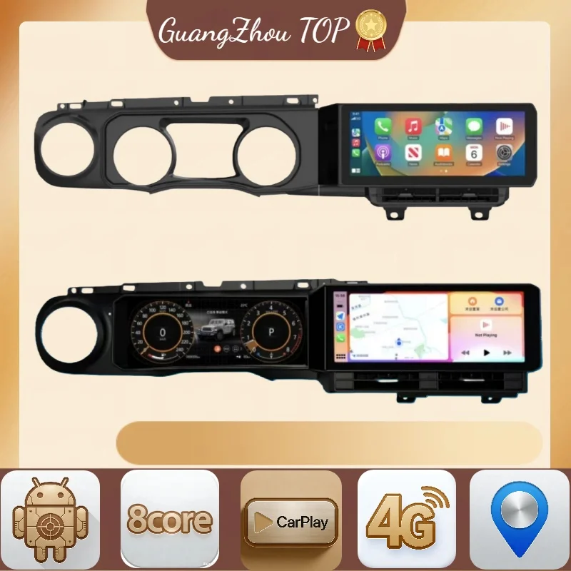 

G Z для Jeep Wrangler JL 2018-2023, новое обновление 12,3 + 12,3, экран Android, мультимедийное радио, ЖК-дисплей, приборная панель, цифровой кластер, Carplay