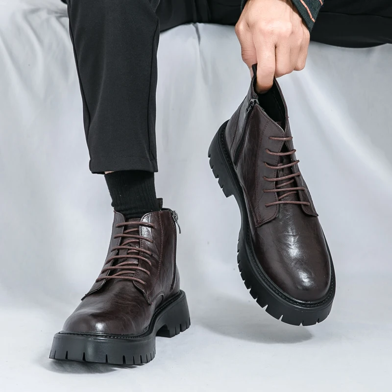أحذية أكسفورد للرجال ذات نعل سميك ومتينة، أحذية كاجوال كلاسيكية عالية الجودة للرجال، أحذية كاجوال مضادة للانزلاق للقيادة