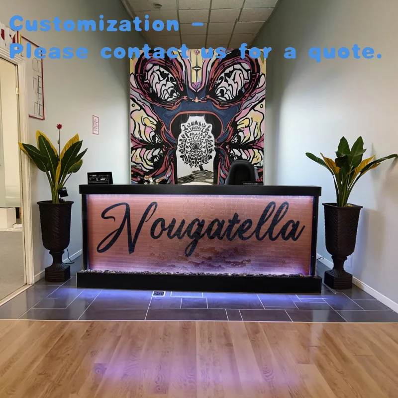 

custom.Customized Indoor Contemporary Waterfall Fountain with Company Grooved Glass Fengshui Hotel Company Decora