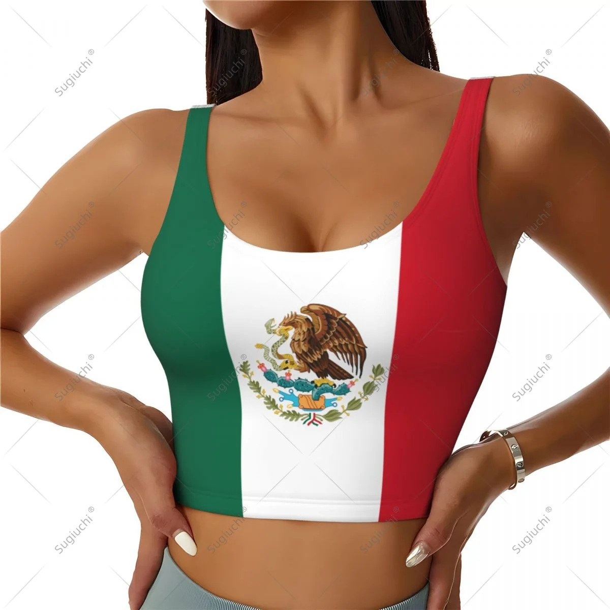 Mexico Flag Women Girl Activities Sports Vest for Female Yoga Vest Workout Vest Lightweight Trendy