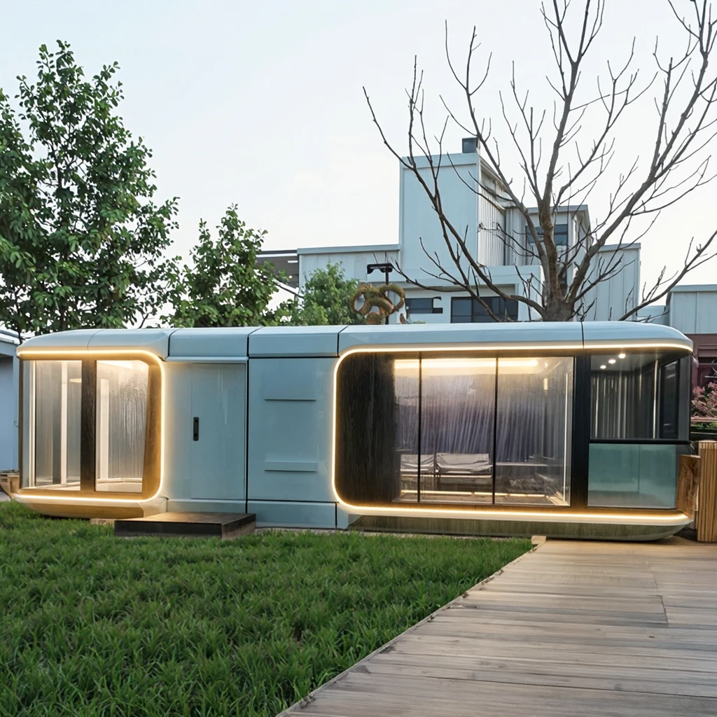 

Modern Steel Structure Container House Portable Space Capsule Villa Airship Pod Inspired Commercial Exterior Space Capsule