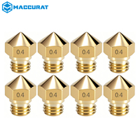 Maccuart 5Pcs 3D Printer Nozzles MK10 M7 Extruder Nozzle 0.2/0.3/0.4/0.5/0.6/0.8/1.0mm Brass Extruder Print Head for 3D Printer
