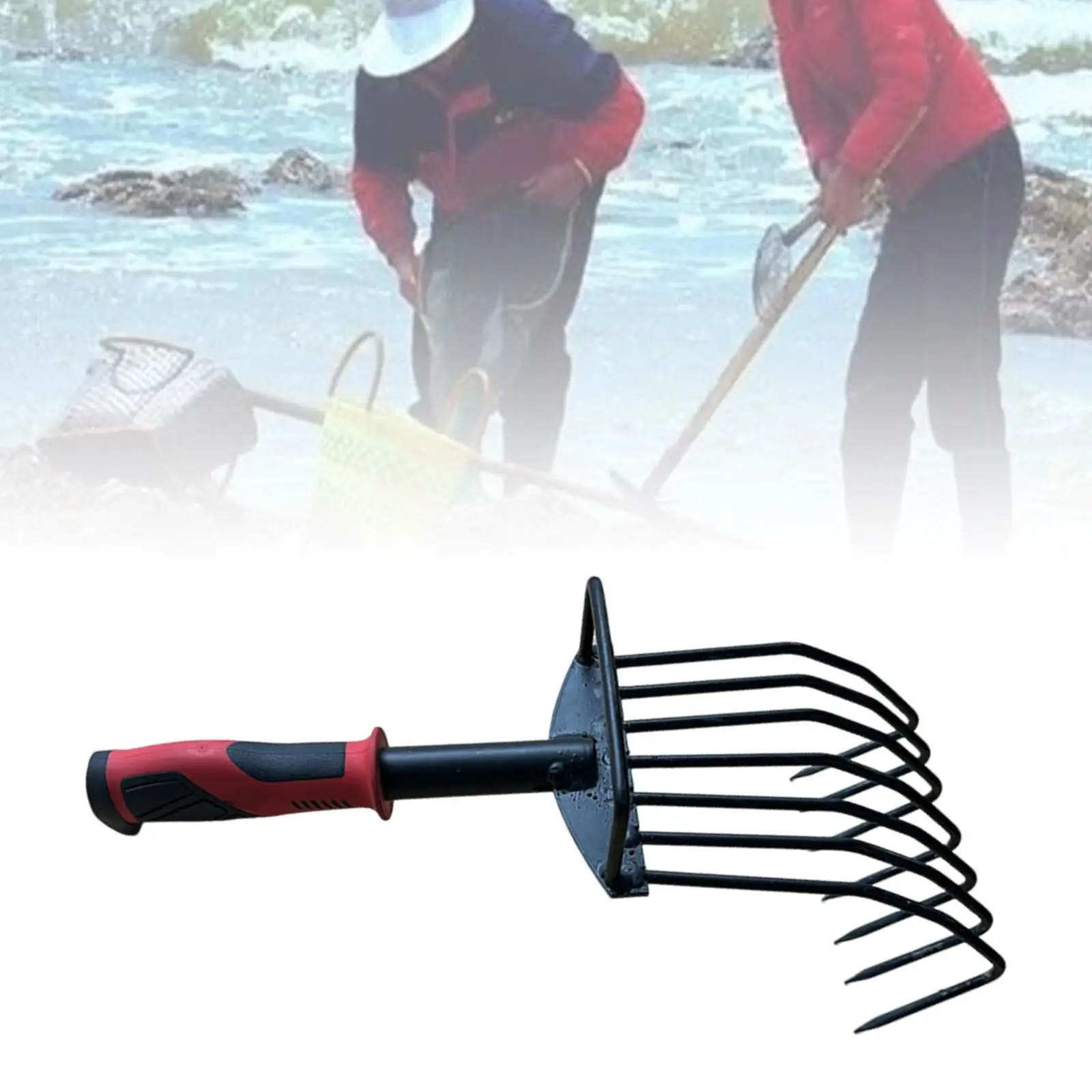 

Hand Rake Heavy Duty Ergonomic Handle Hand Tool Lightweight Versatile Soil Tiller for Patio Lawn Planting Loosening Soil Farm