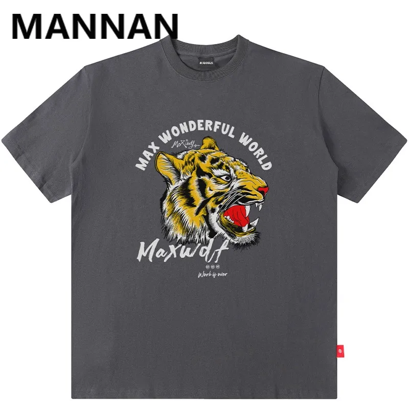 Harajuku Tops Tees Summer Tiger T-Shirt Short  Sleeve Mens clothing Tees cotton Tshirt Loose  Easy Hip hop Fashion Streetwear