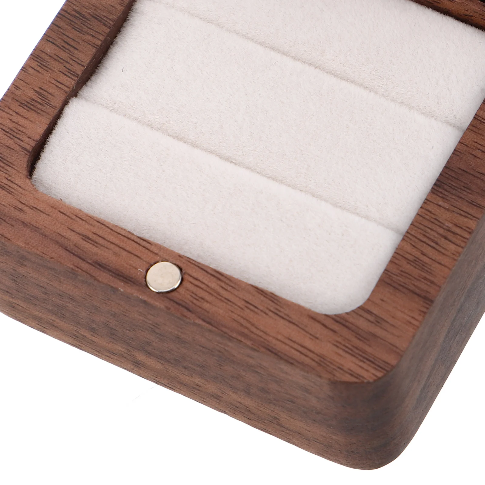 Wooden Ring Box Double Slot Square Stud Earring Case Retro Necklace Pendant Holder Wedding Ceremony Proposal Jewelry Organizer