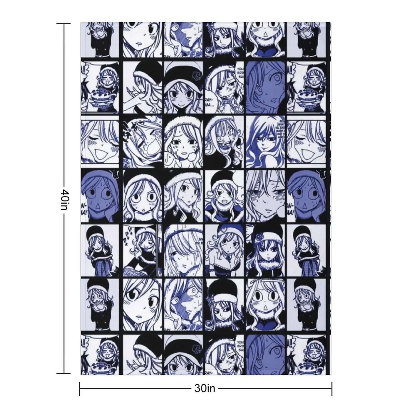 Juvia Lockser - FT manga panel collage Throw Blanket Beach Soft Plaid halloween Nap Blankets