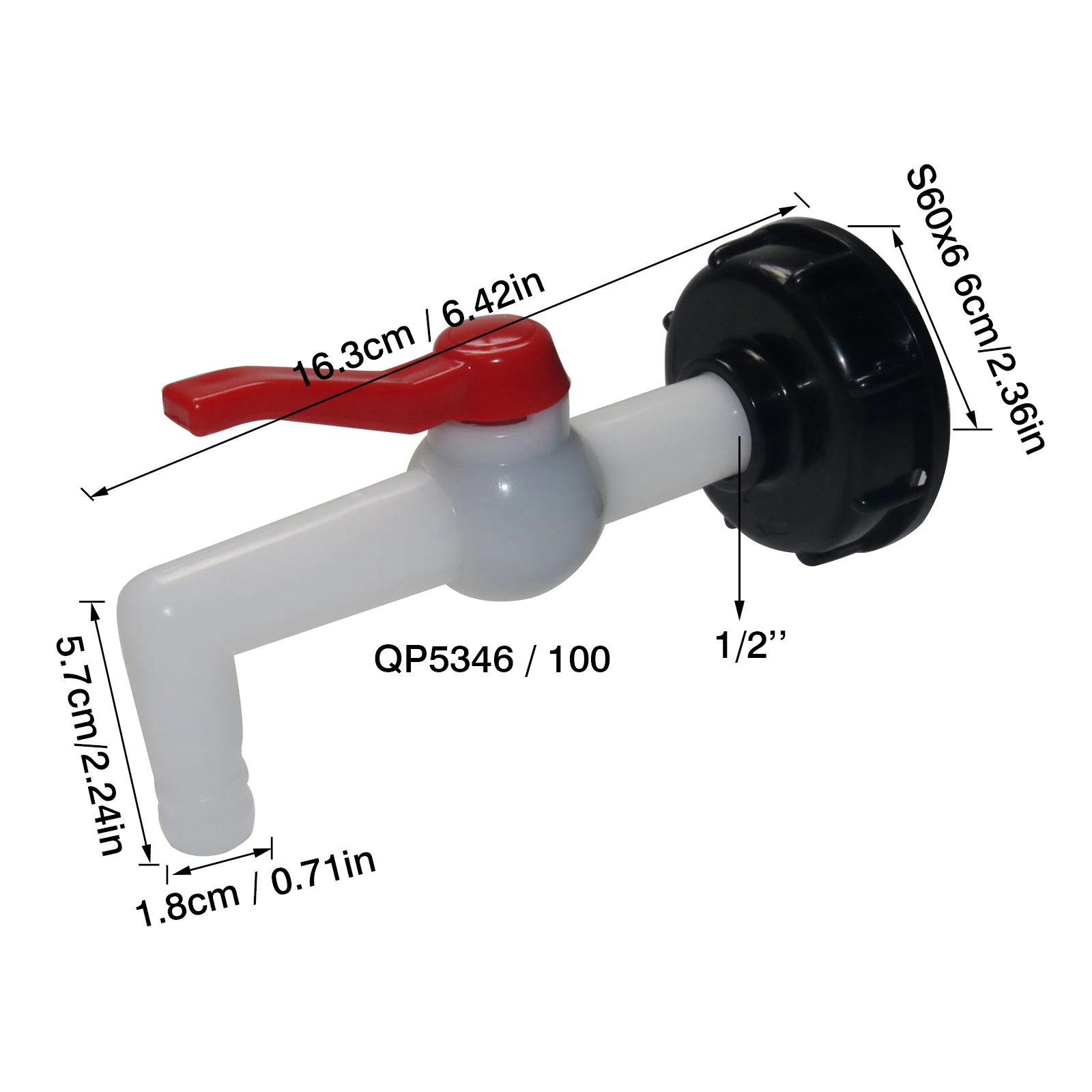 أنبوب طويل الكرة صمام صنبور IBC خزان المياه صنبور محول مجموعة خرطوم الري في الحديقة موصل المياه S60 * 6 G1 3/4 1/2 الموضوع