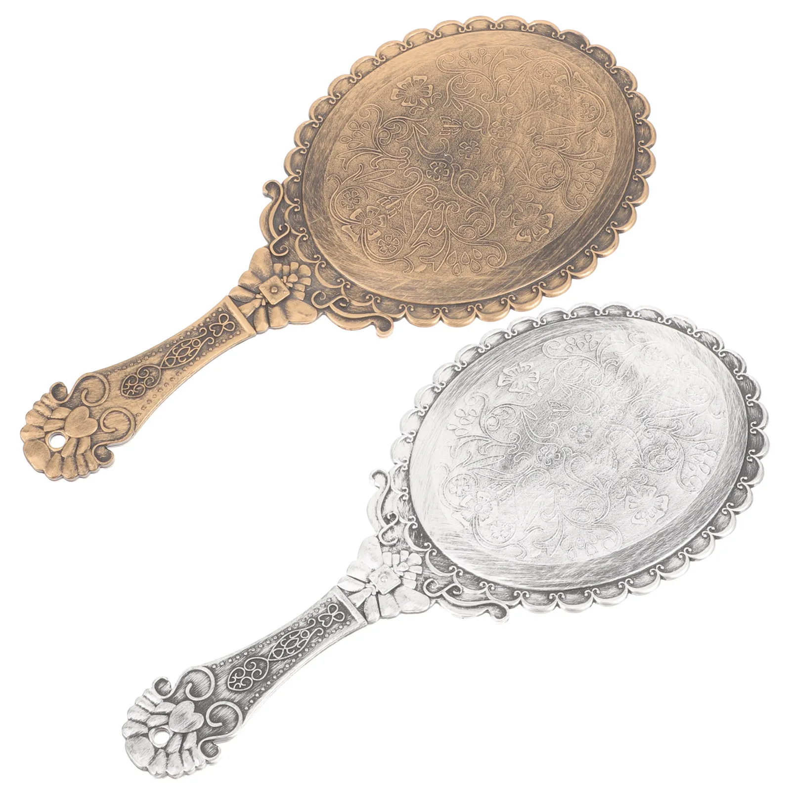 2 pçs espelhos de vaidade portáteis espelho de maquiagem vintage portátil para mulheres meninas espelho de viagem espelhos de mão com alça