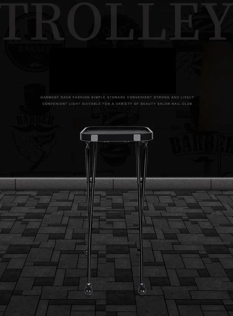 Carrello piccolo Carrello per parrucchiere Carrello di bellezza pieghevole alto Mobili per salone Carrello per attrezzi per parrucchiere Carrello ausiliario con ruote