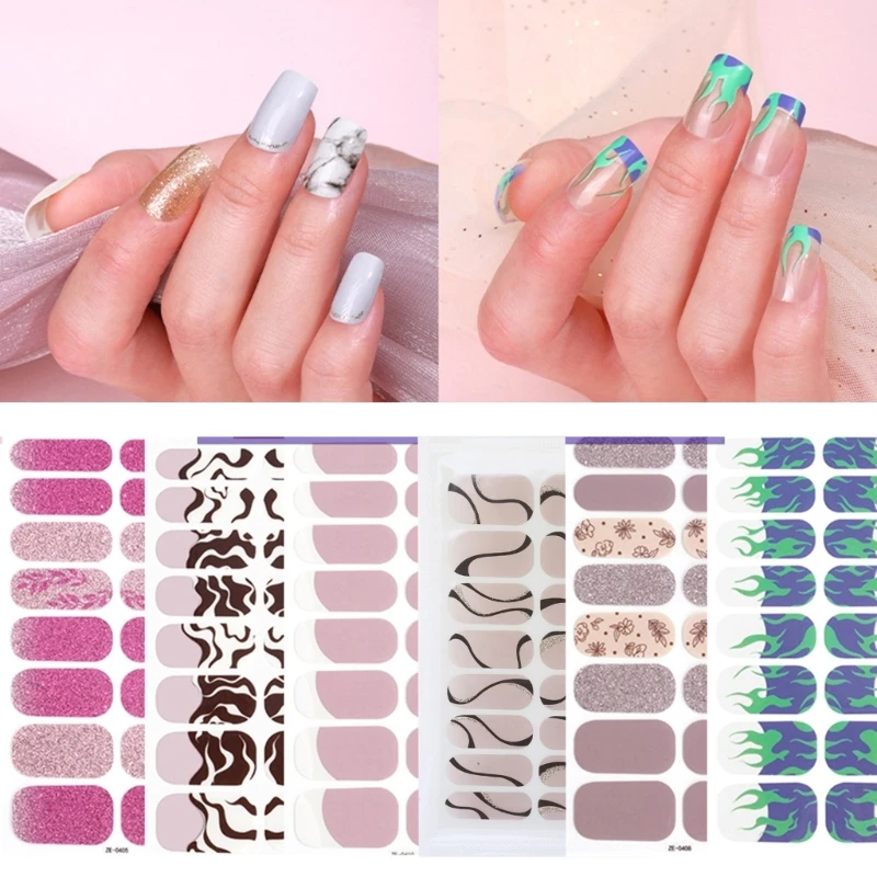 16 Strips Polish Stickers Set for UV Lamp Designer 3D Nails Polish