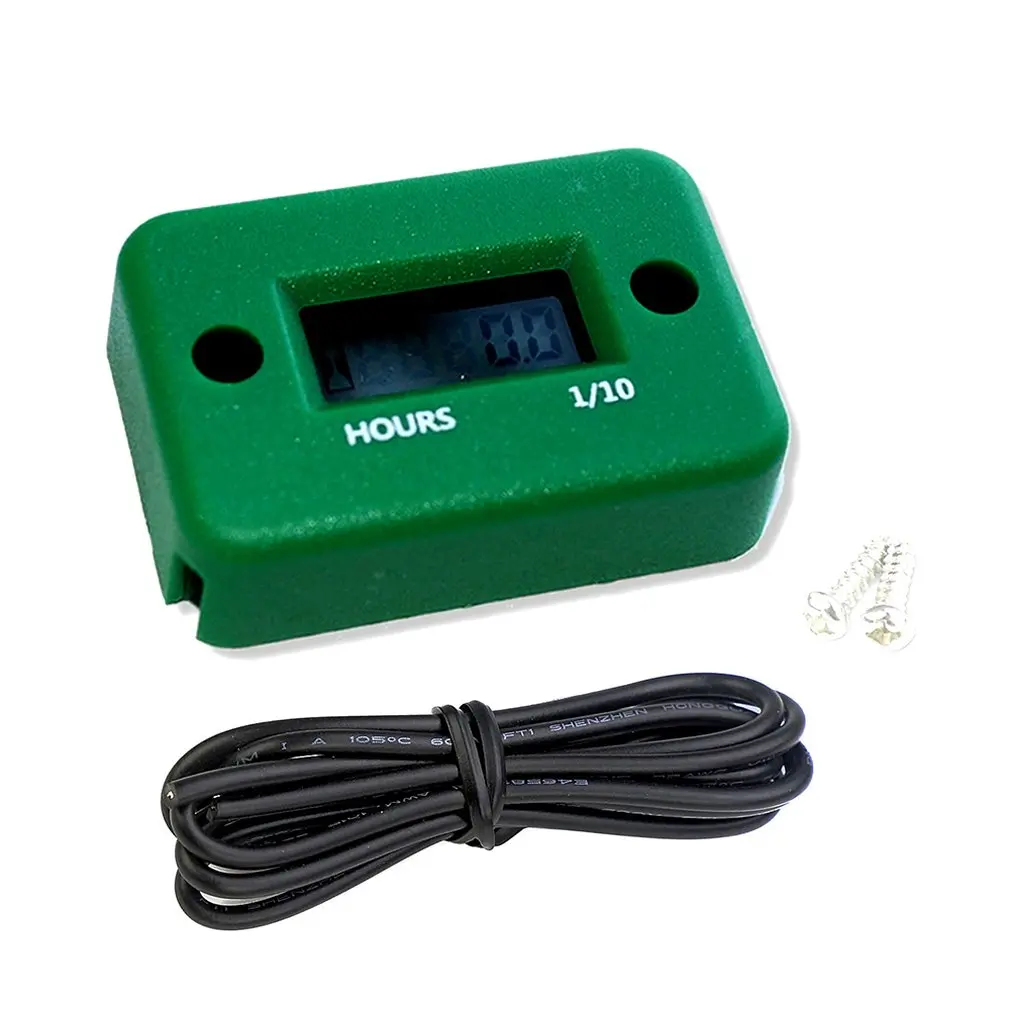 Hot Motorcycle Hour Meter With Battery LCD Digital Timer With Inductive Moto Timer Meter Counter Tachometer Gauge Engine Tool