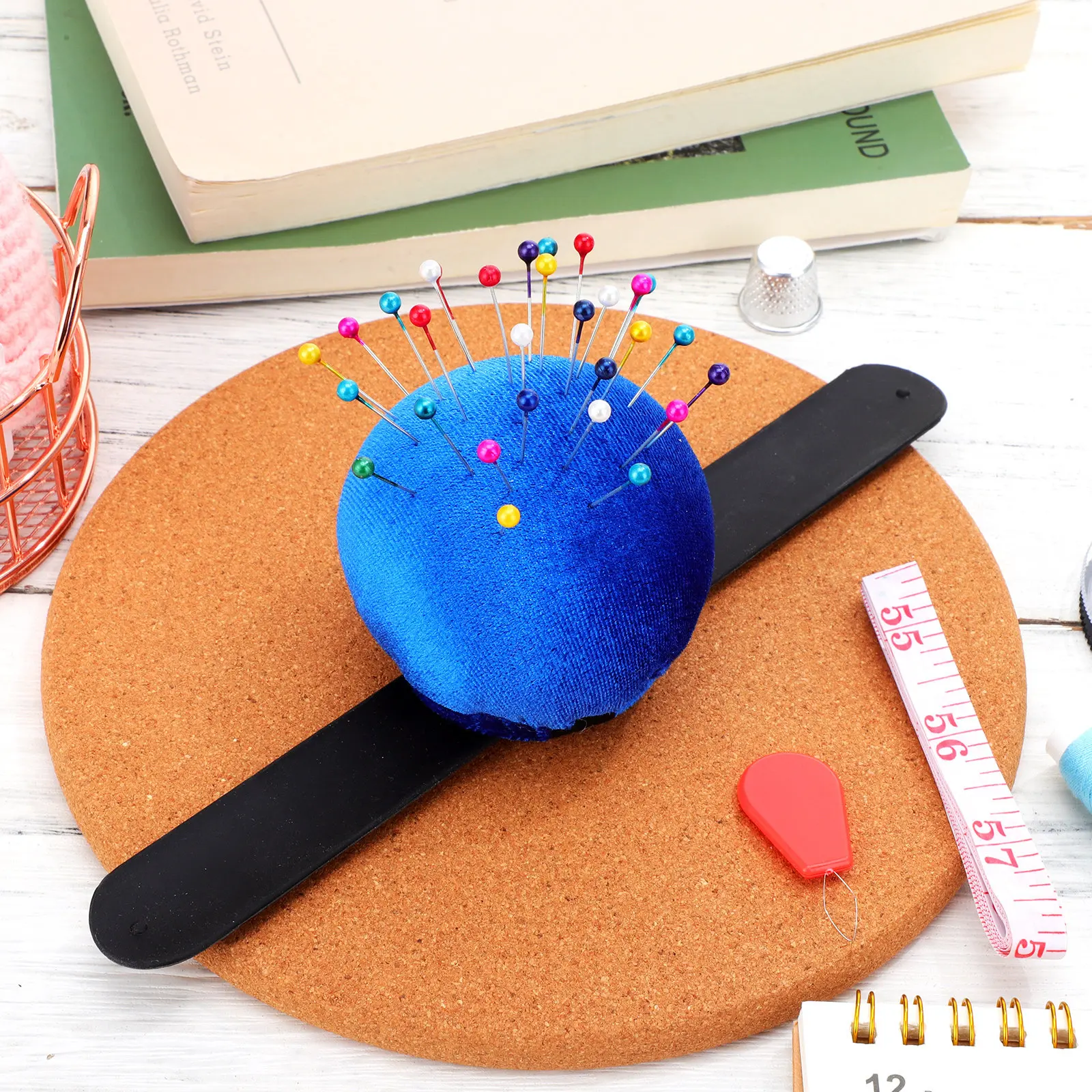 Wrist Pin Cushion Slap Band Design Sewing Needle Holder Embroidery Accessories Portable Adjustable Cuff Style Pin Storage Supply