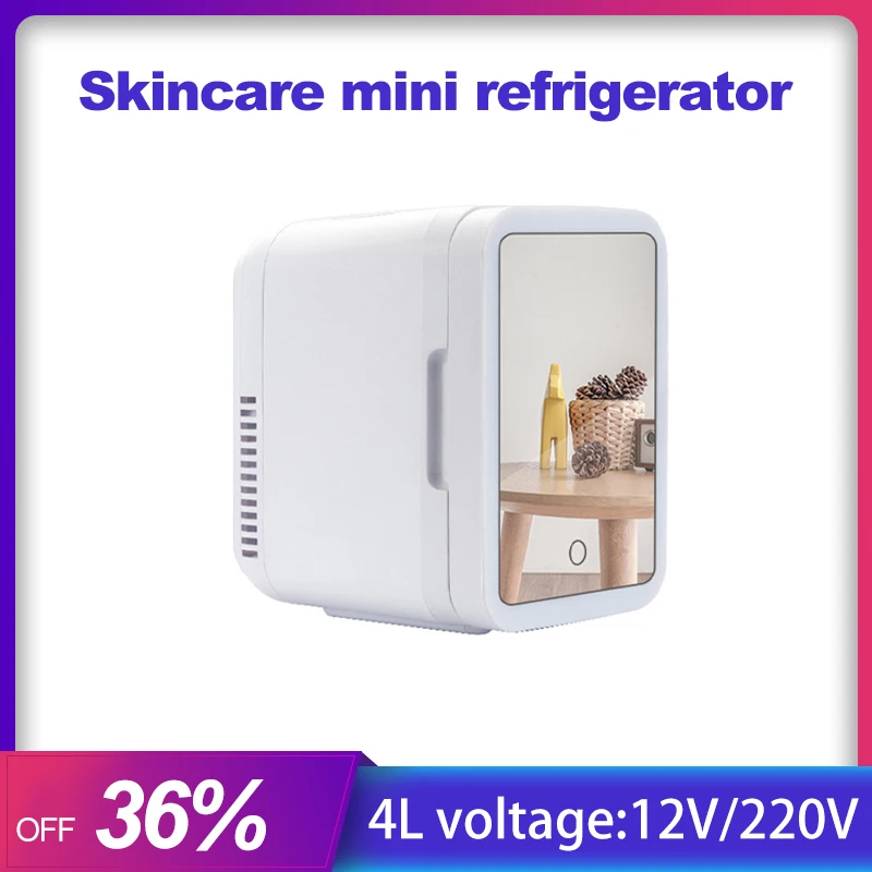 4L Skincare Mini Refrigerator 220V Portable Fridge 12V/24V Beauty Mini Refrigerator Mirror Lights dresser Freezer For Car Home