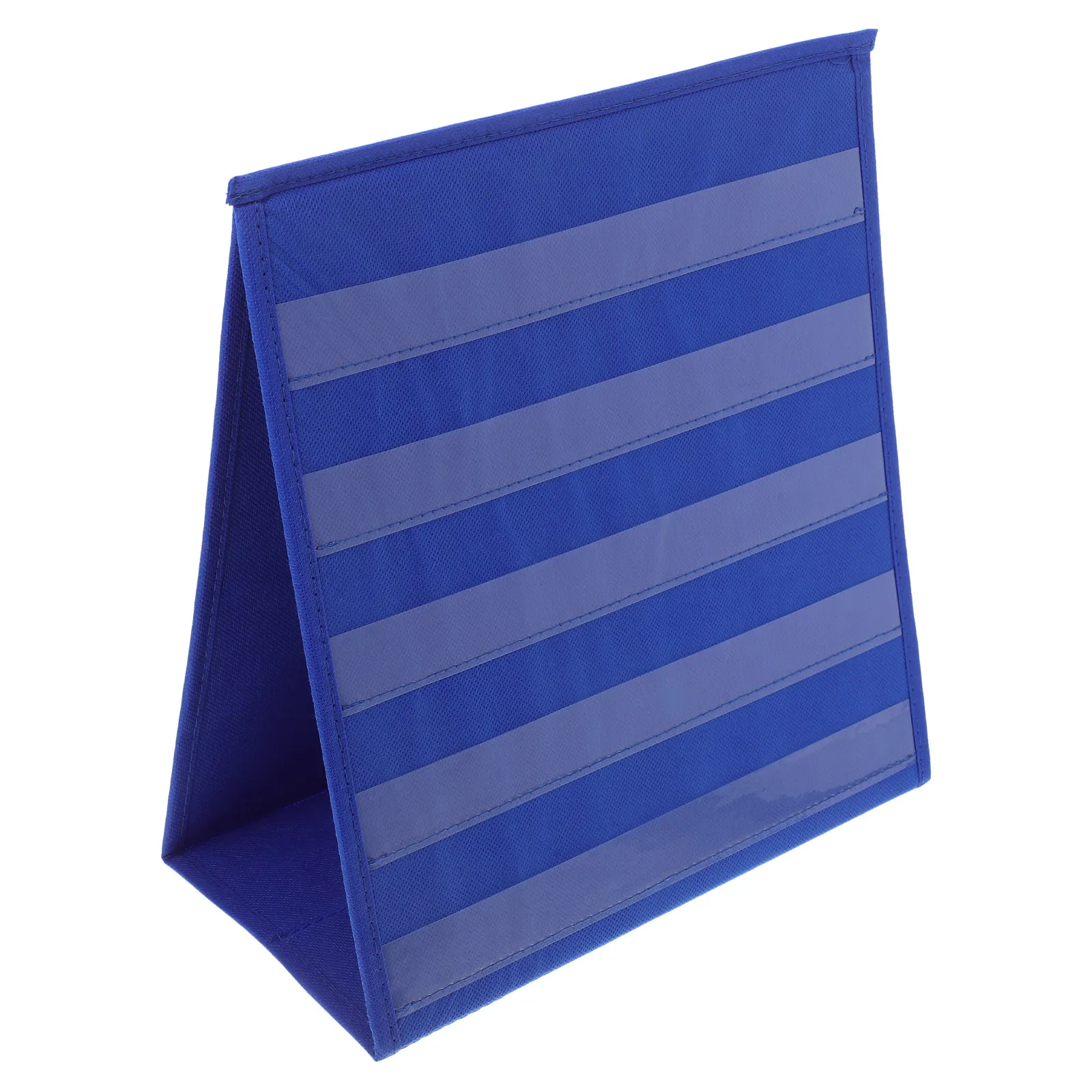 Tabletop Pocket Chart -Sided Sturdy Triangular Stand for Classroom Card Display Rack Schedule Organizer Small Group