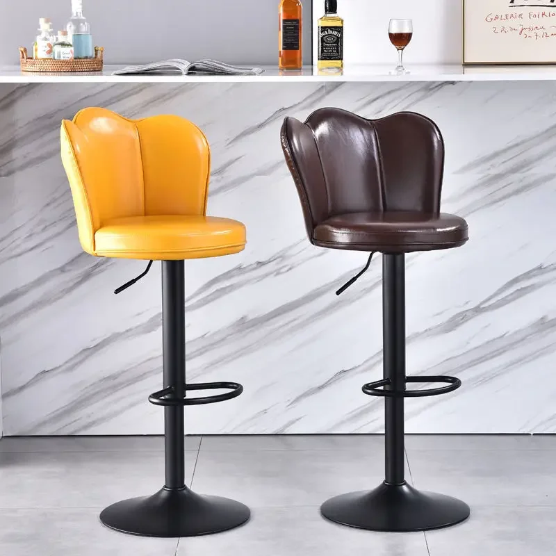 Bar Counter Rotates and Lifts Backrest Front Desk Chair Home High Stool Round Stools Beauty Nail Art Chair Living Room Furniture