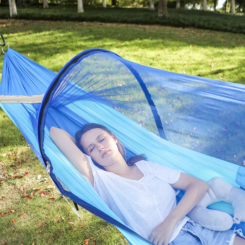 

Portable Traveler Hammock Mosquito Cover Outdoor Hammock Mosquito Net Camping Hiking Quick Opening Light Weight with Storage Bag