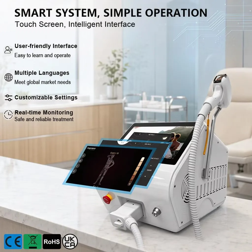 Portable Aesthetic Depilation Laser Unit 5000W 10‑Bar FAC Diode Soprano Tech With Alexandrite Configuration CE ROHS Qualified Be