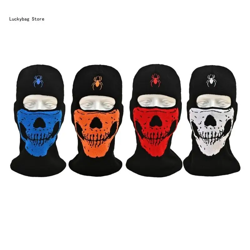 

Balaclava Hat Horrid Skull Crocheted Hat for Women Men Picture Props Scary Robber Cosplay Halloween Party
