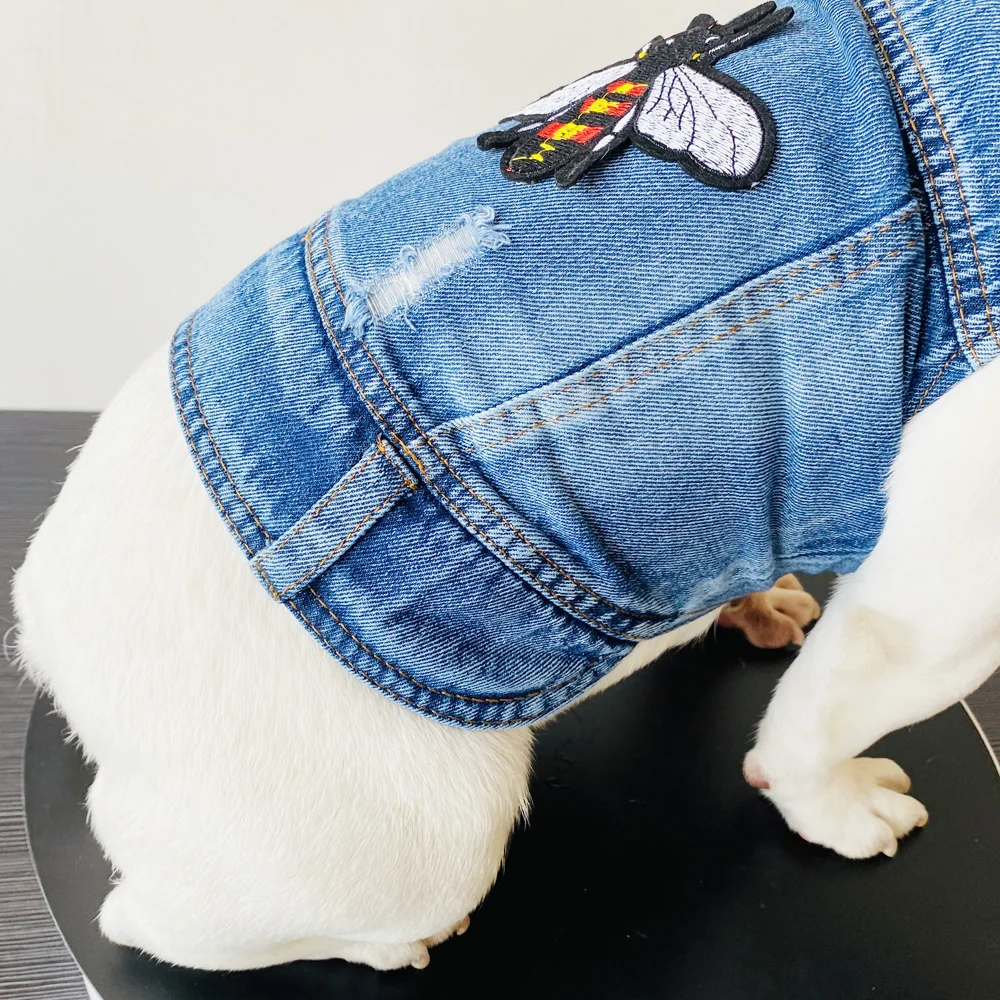 Pet Dog Clothes Denim Dog Jacket Jean Breathable Puppy Clothing Outfits Vest for Small Large Dogs Chihuahua French Bulldog