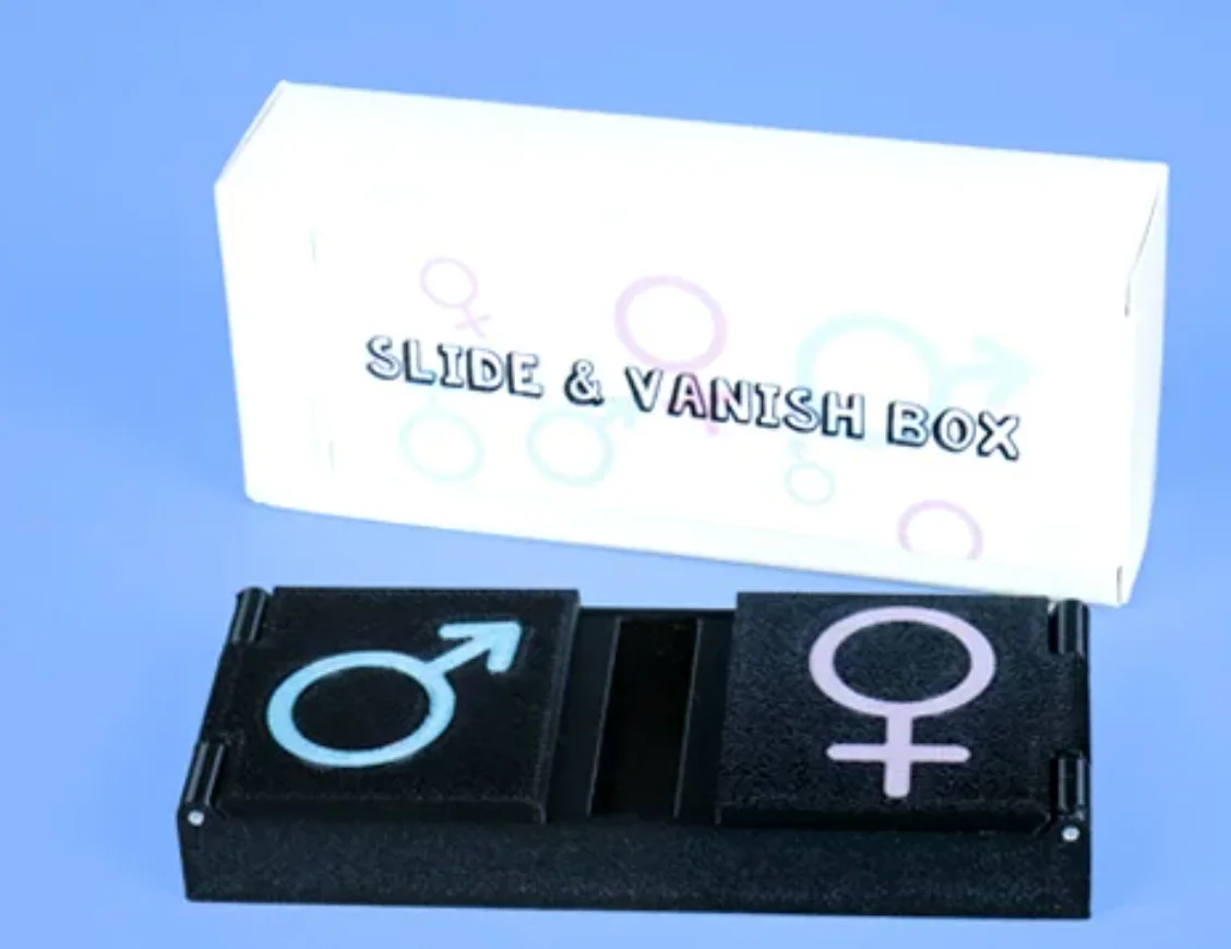 Slide & Vanish Box Magic Trick Coin Vanish Appearance Transportation Gimmick Close Up Street Magic Magician