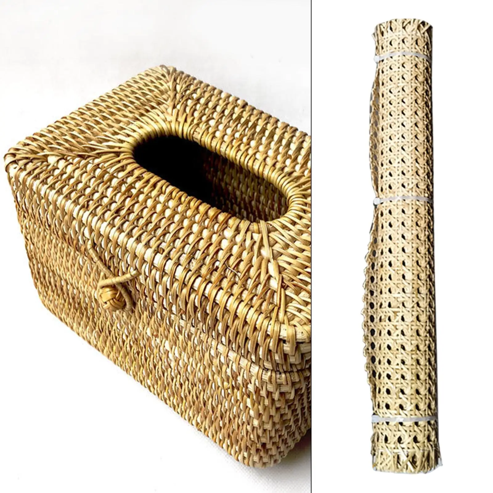 Rattan Webbing Roll DIY Crafts Space Saving Wear Resistant Rattan Craft Supplies for Bed DIY Home Projects Chairs Photo Frames