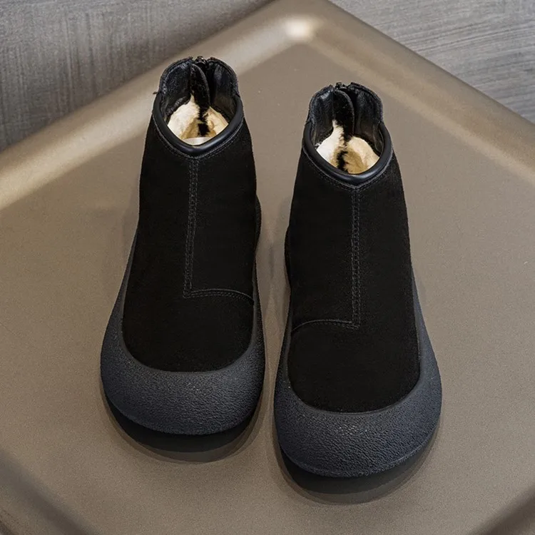 AIYUQI Schneestiefel für Damen in Übergrößen 2025 Winter Echtleder Kurze Damenschuhe Verstärkte Warme Winterstiefel für Frauen – Detail 14