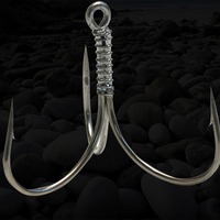 5Pcs Sharpened Strong Big Fishing Treble Barbed Hooks Fishhook Fishing Tackle Tools High Carbon Steel fishing Triple anchor hook