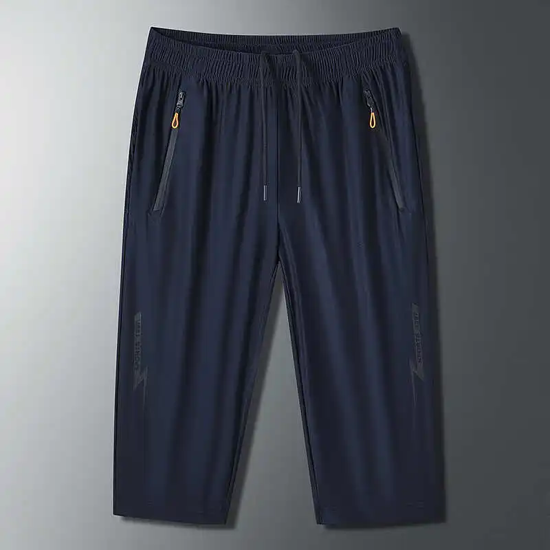 

Men's Summer Seven-Foot orts plus Size Lightweight Qui-Dry Over-Knee Straight Leg Pants Busin Gentleman Sle Casual Wear