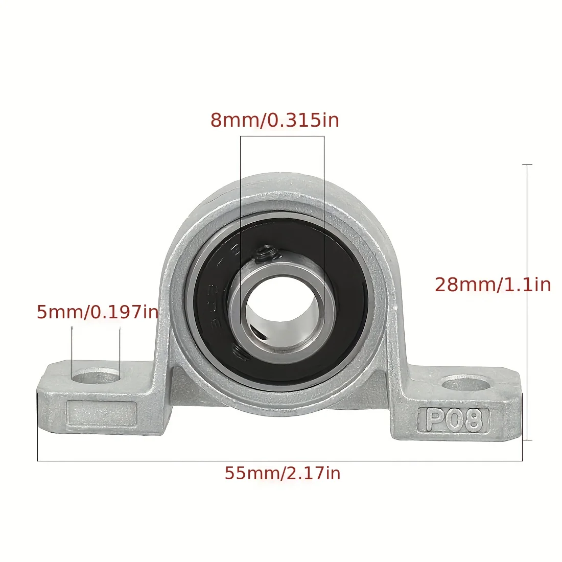 2/10pcs Zinc Alloy Diameter 8mm 10mm 12mm Bore Ball Bearing Pillow Block Mounted Support KP08 KP000 KP001 Kp002 Kp003 Kp 004 005