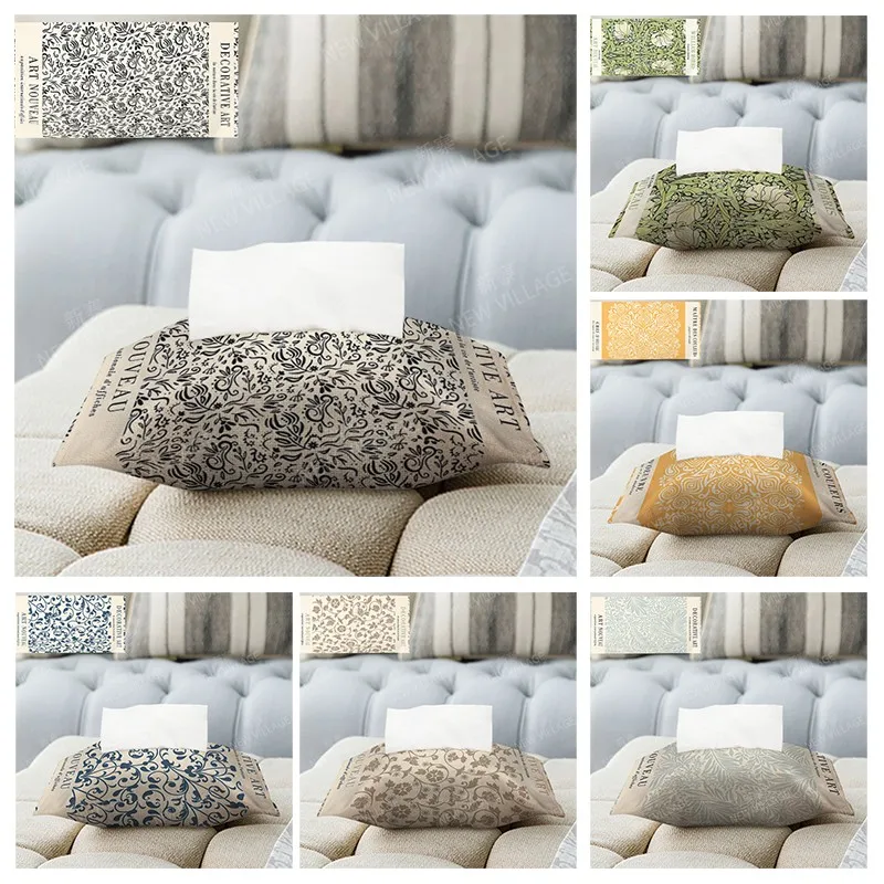 Home decor fabric tissue box car tissue holder tissue cover box Textiles cloth storage tissue bag nordic wipes dispenser boho