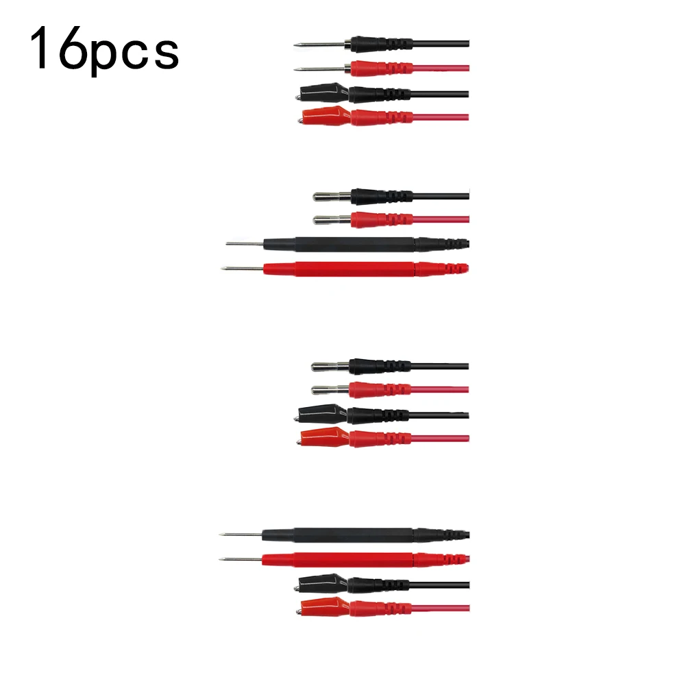 16-Piece Multimeter Probe and Voltmeter Test Kit with For Alligator Cable Clips for Electrical and Electronic Measurement
