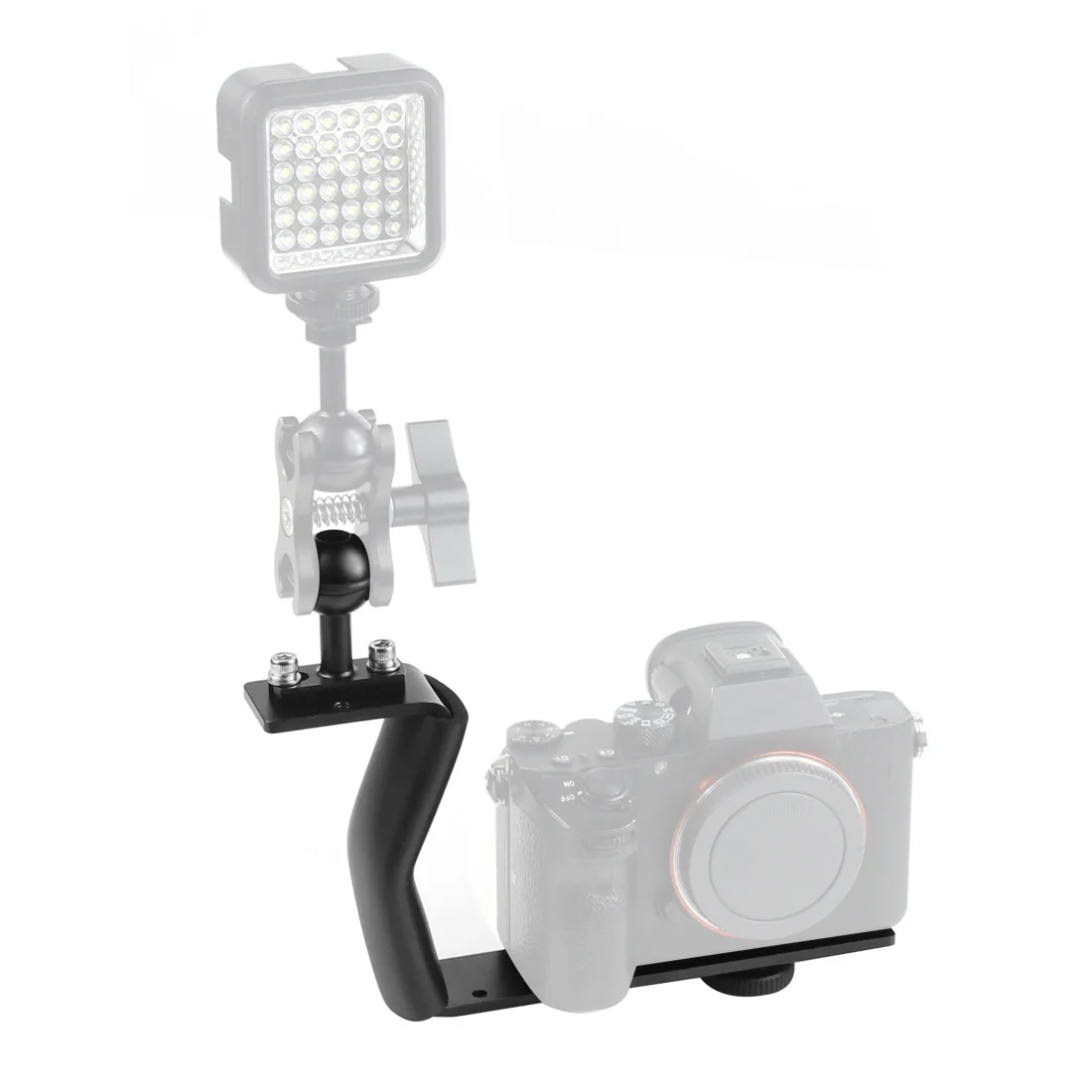 Tauchhalterung aus Aluminiumlegierung, Z-Typ, Einzelgriff mit Basisadapter für Gopro Unterwasserkamera, Fotogehäuse, Taschenlampe – Detail 24