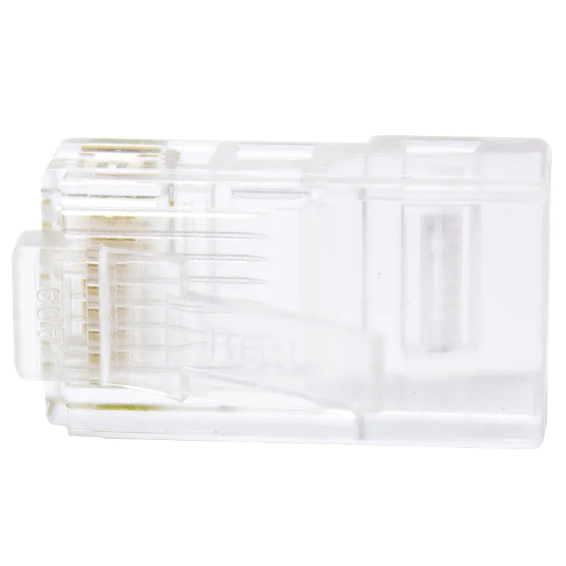 ESCAM Cat5 Cat5e RJ45 Netwerk Connector 8P8C Modulaire Ethernet Kabel Hoofd Plug Vergulde Crimp Netwerk RJ45 Connector Crystal