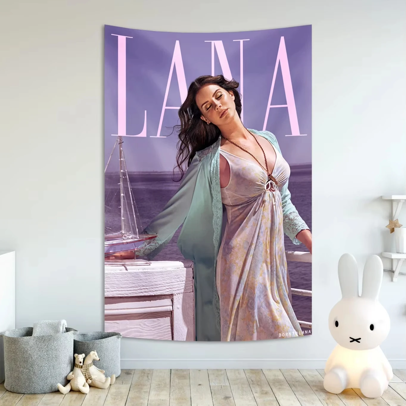 نسيج لانا ديل ري أو علم بوليستر مطبوع في الهواء الطلق للديكور مغني البوب الأمريكي لتزيين الحائط ومفروشات الحائط #5