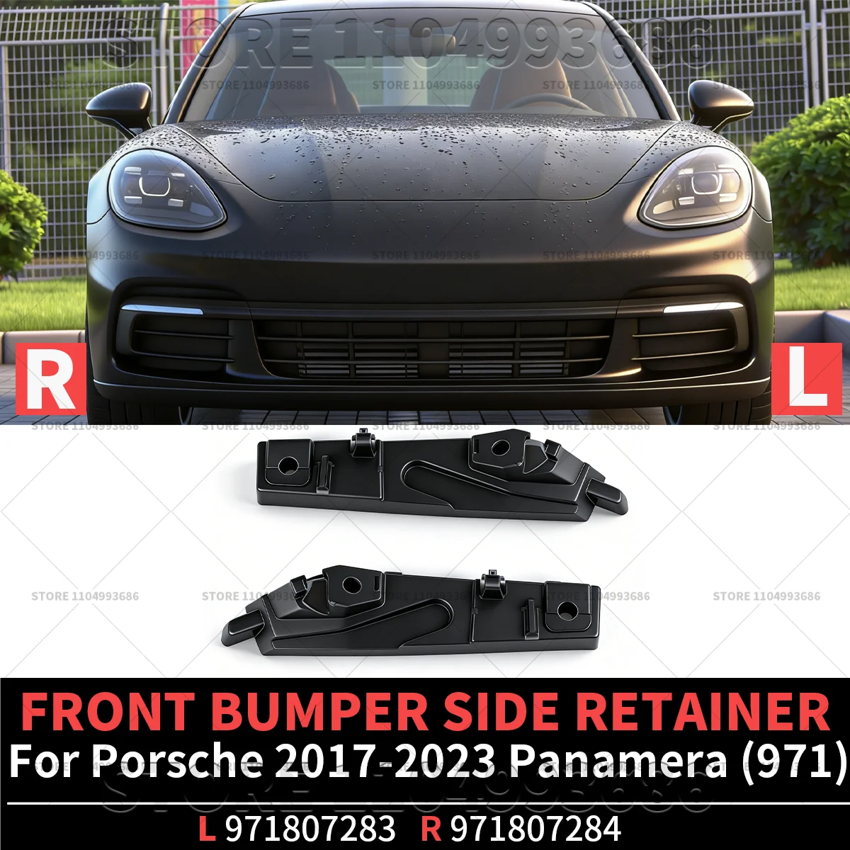

For Porsche 2017 2018 2019 2020 2021 2022 2023 Panamera (971) 4 GTS Turbo S Front Bumper Side Retainer OEM 971807283 971807284