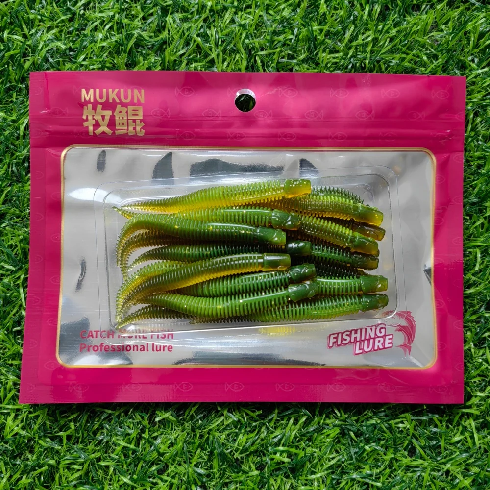 MUKUN Pesca Angelköder-Set für Barsch, sinkende Gewichte 0,6g 1,5g, 5cm 7cm Wobbler, 20 Stück, weiche Silikon-Karpfenköder, künstliche Plastikköder