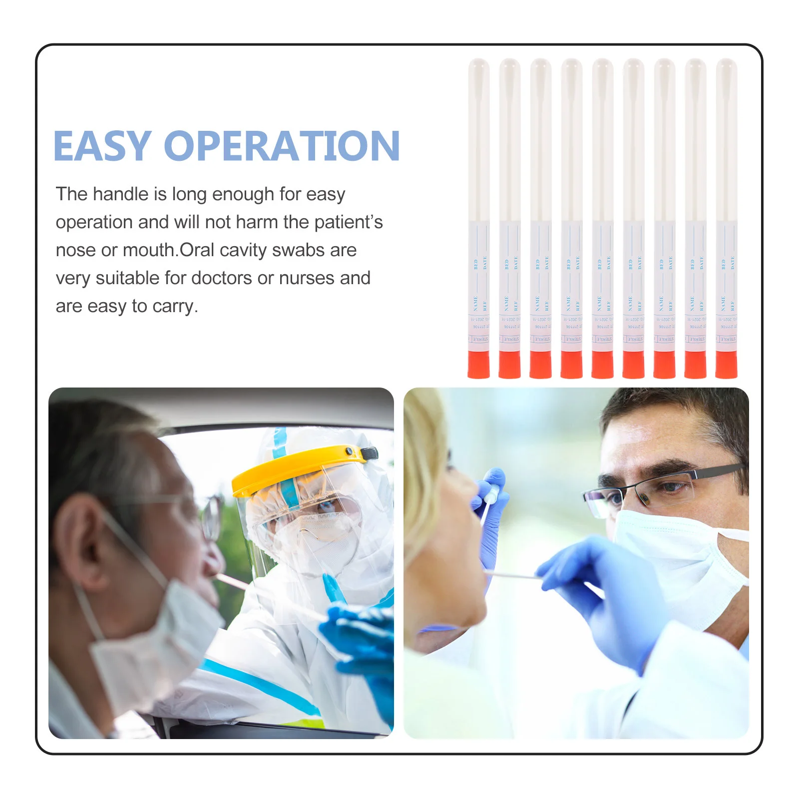 

Swabs Professional Pharynx Swabs Portable Hospital Throat Sampling Accessory Lightweight Medical Swab For Labs