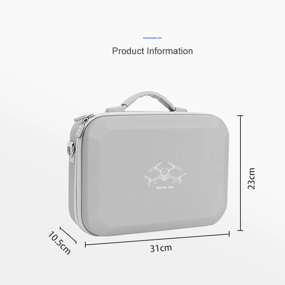 

Original For DJI Lito 1/X1 Case Dual Zipper Hard Shell Portable Carrying Bag Anti-Crush Splash-Resistant PU With Lycra Liner