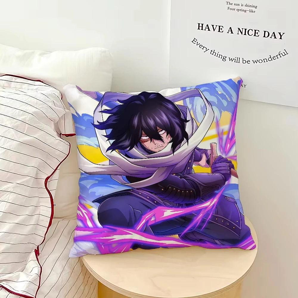 1pc Anime Shota Aizawa Character Pillow Cover 2D Double-Side Print Polyester Cushion Case for Home Car Interior Sofa Bedroom Dec