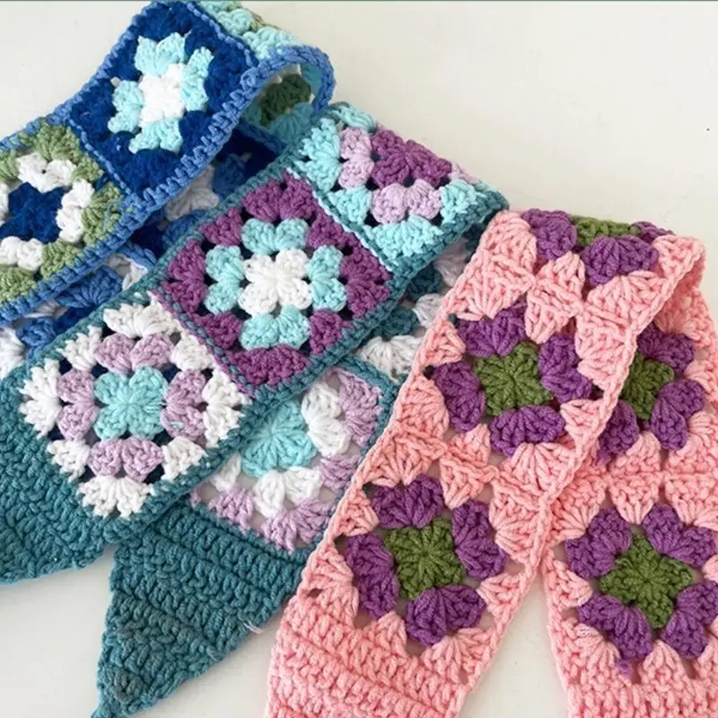 

39BC Summer Sunproof Crochet Hairband Breathable Knit Flower Headband for Teens Girls