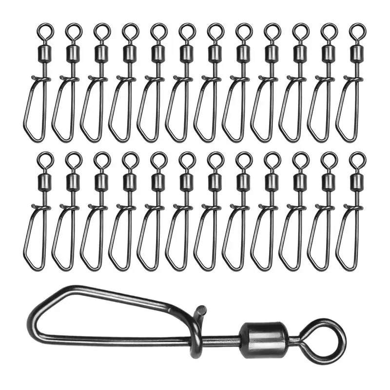 Fishing Snaps And Clips 25 Pieces Flexible Fishing Snaps Smooth And Fast Quick Clips 360 Degree Rotation For Fishing Enthusiasts