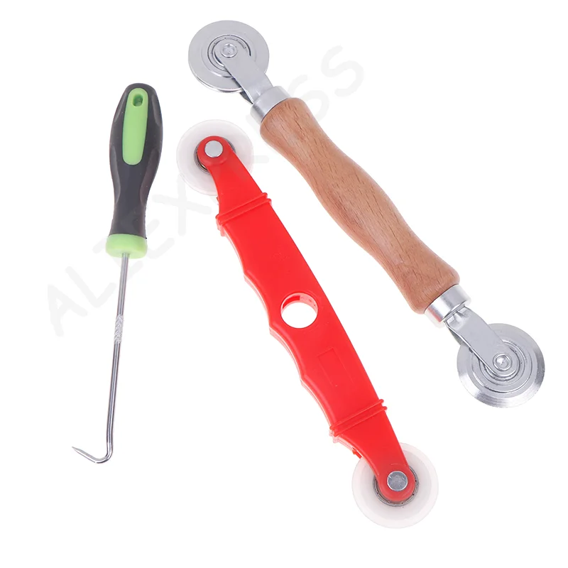 طقم عجلة ضغط شبكية لباب الشاشة مكون من 3 قطع، أدوات إصلاح أسطوانة تثبيت النافذة