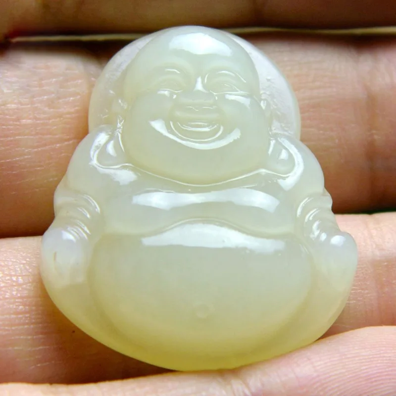 Hetian White Maitreya Buddha Pendant Female Bodhisattva Jade