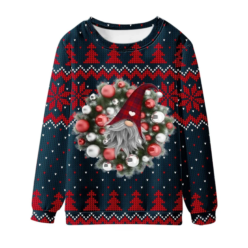 

Funny Christmas Pattern Hoodie For Men Santa Claus Cosplay 3D Print Sweatshirt Autumn Long Sleeve Tops O-Neck Hoodies Pullovers