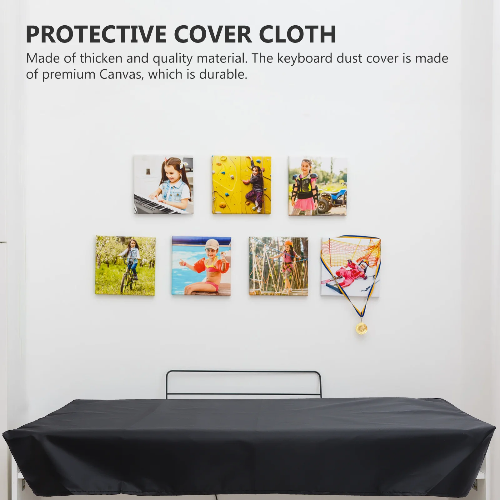 

Electronic Piano Keyboard Cover 61 Key Dustproof Waterproof Canvas Protector Thickened Durable Foldable Pianos Cover Instrument