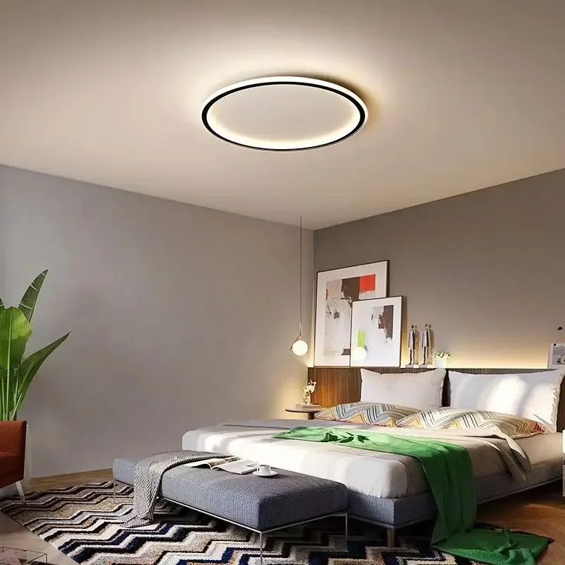 Modern LED Ceiling Light For Bedroom Living Room Study Room Study Minimalist Slim Black White Gold Home Decor Lighting Fixtures